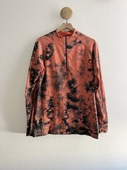 LULULEMON Mens Metal Vent Tech 1/2 Zip Red Orange Tie Dye Size Large