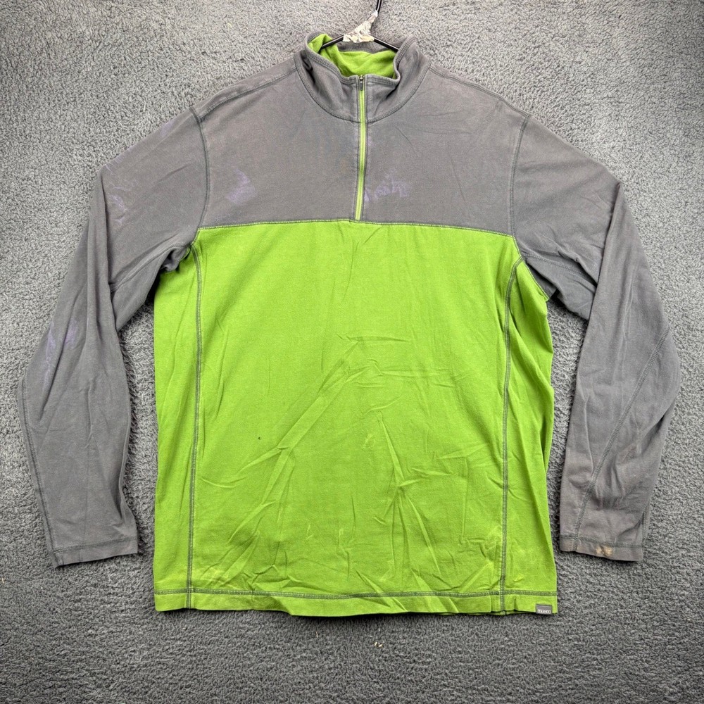 Eddie Bauer Travex Mens Txl 1/4 Zip Pullover Sweatshirt Long Sleeve Gray Green