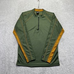 Prana Breathe Shirt Mens XL Green Pullover Quarter Zip Long Sleeve Performance