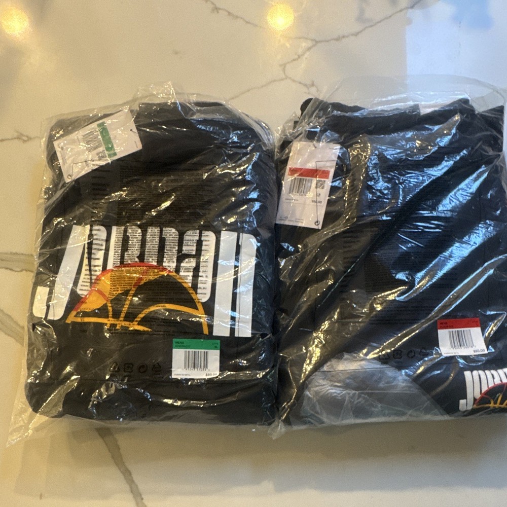 Jordan Men's XL Black pullover hoodie, and matching large sweatpants