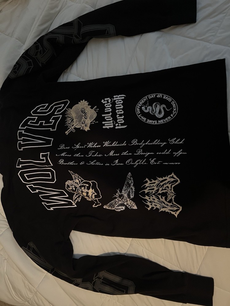 Darc Sport Wolves For Ever Long Sleeve Size Small Black