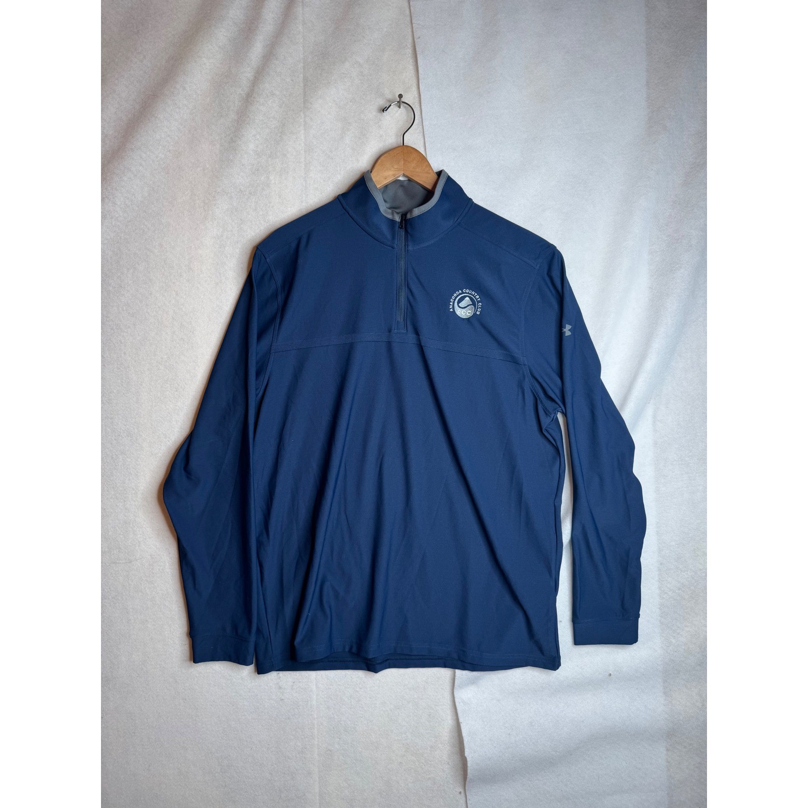 Under Armour Mens HeatGear Golf 1/4 Zip Pullover Navy Blue Anaconda CC LG UM1241 gallery