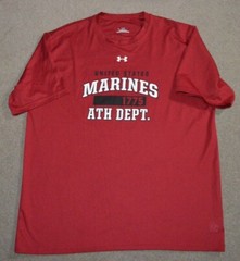 US Marines Athletic Department Under Armour Work Out Training Wicking Shirt L