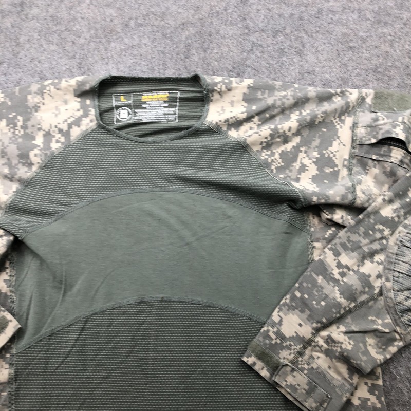 Massif Army Combat Shirt Mens Large Camo Flame Resistant Tactical ACU FR USA gallery