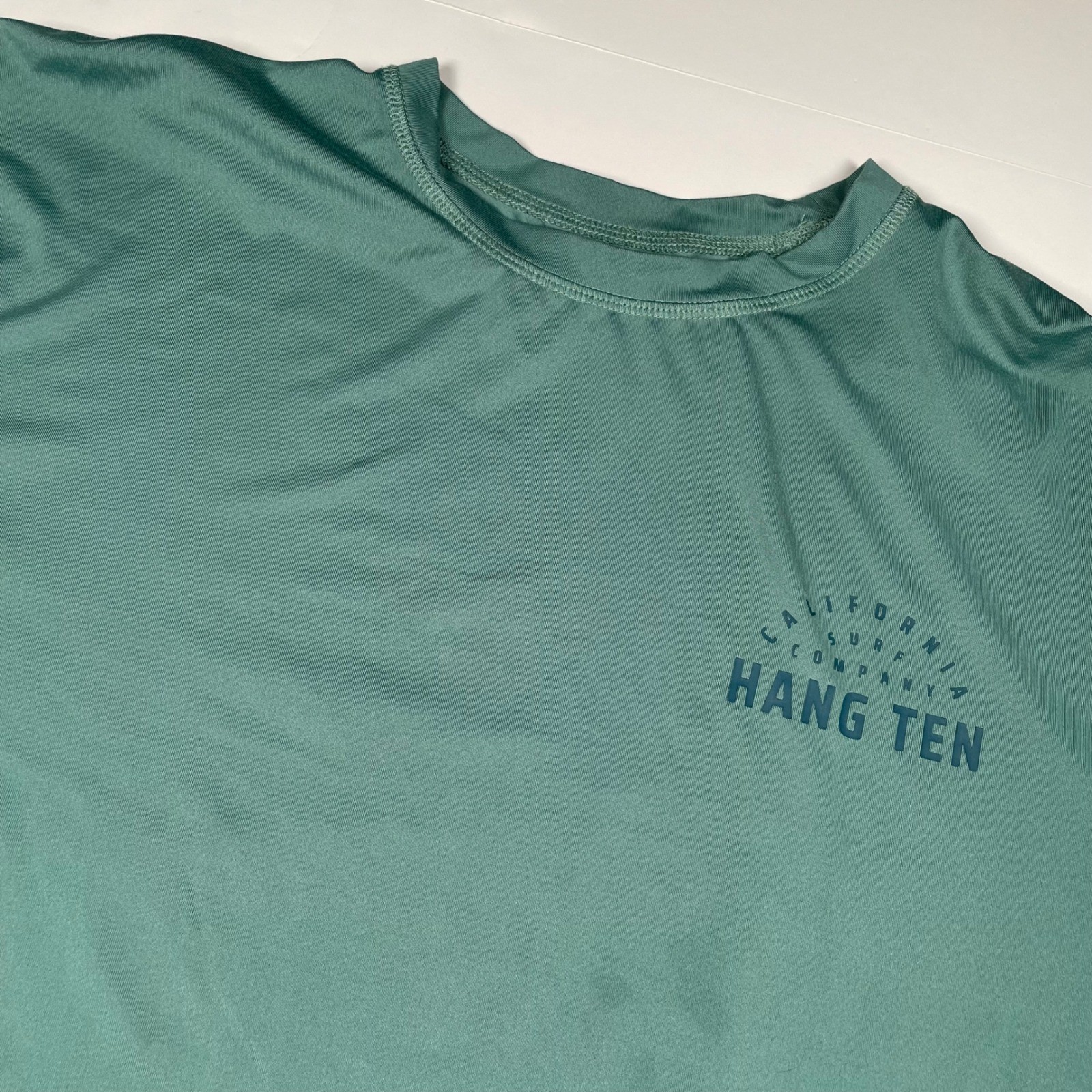 Hang Ten Mens UPF 50+ Long Sleeve Sun Shirt Teal Green California Surf Large gallery