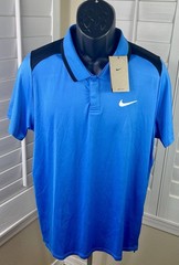 Nike Court Dri-Fit Advantage Blue Tennis Polo Shirt FD5314-435, Men’s L, NWT $68