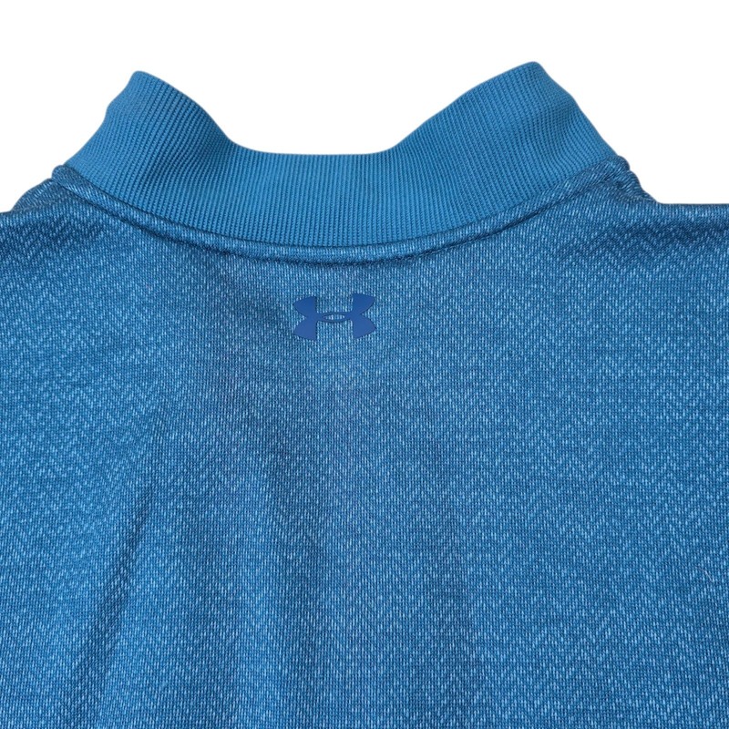 Under Armour Men's Blue Herringbone 1/4 Zip ColdGear Pullover Sweatshirt XL gallery