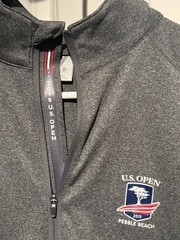 Levelwear Pullover Mens Medium Gray 1/4 Zip US Open Pebble Beach Golf Top