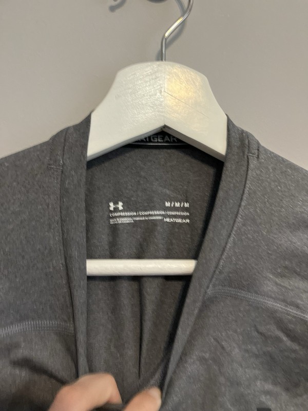 Under Armour Mens Heat Gear Compression Athletic Top Grey Long Sleeve Size M gallery