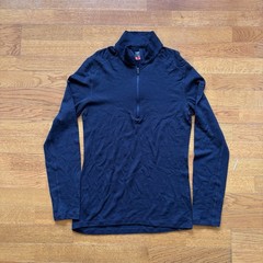 Icebreaker Merino Wool 260 Long Sleeve Quarter Zip Navy Size S