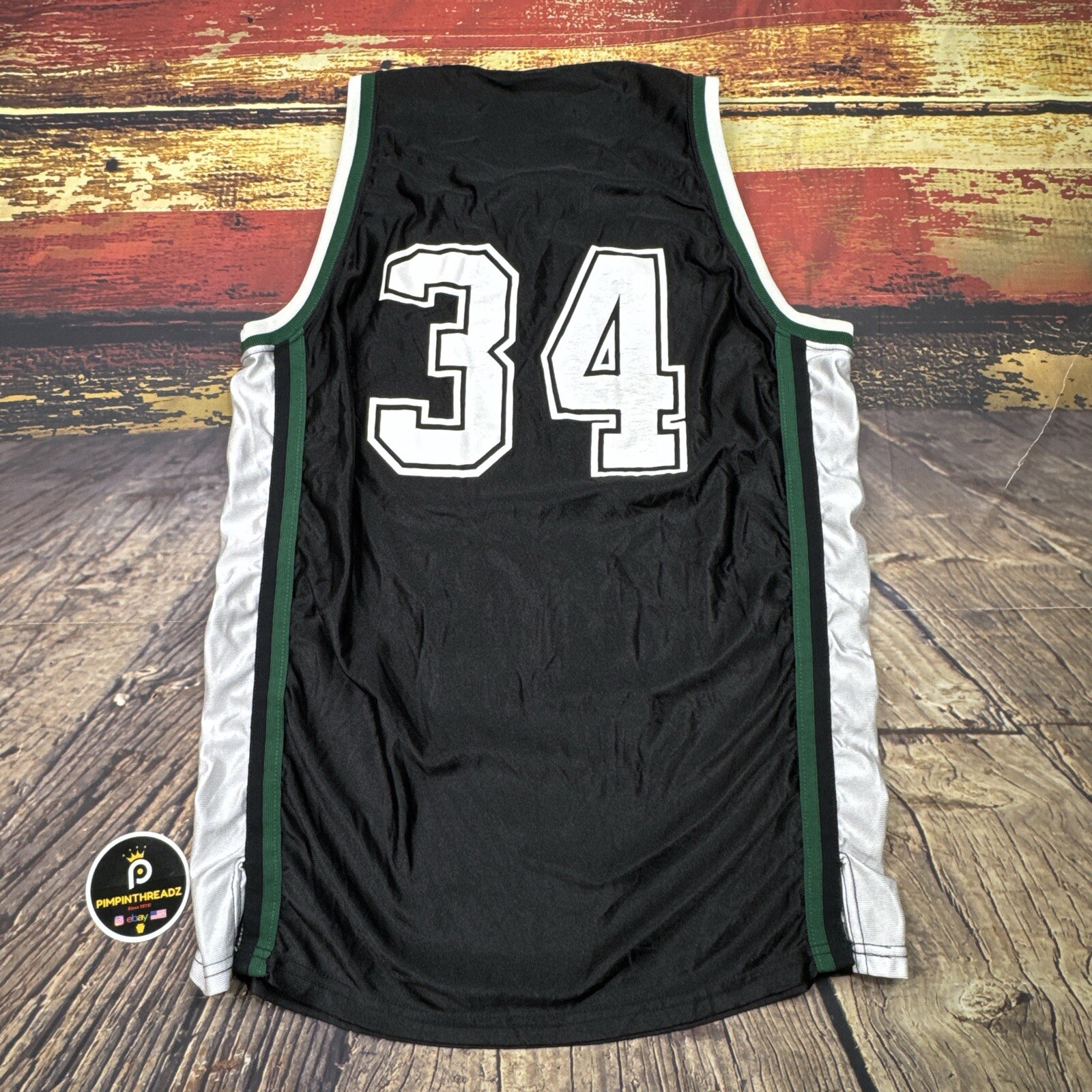 VTG Elk Lake Warriors Basketball Jersey Mens XL #34 Wilson USA Black Dimock PA gallery