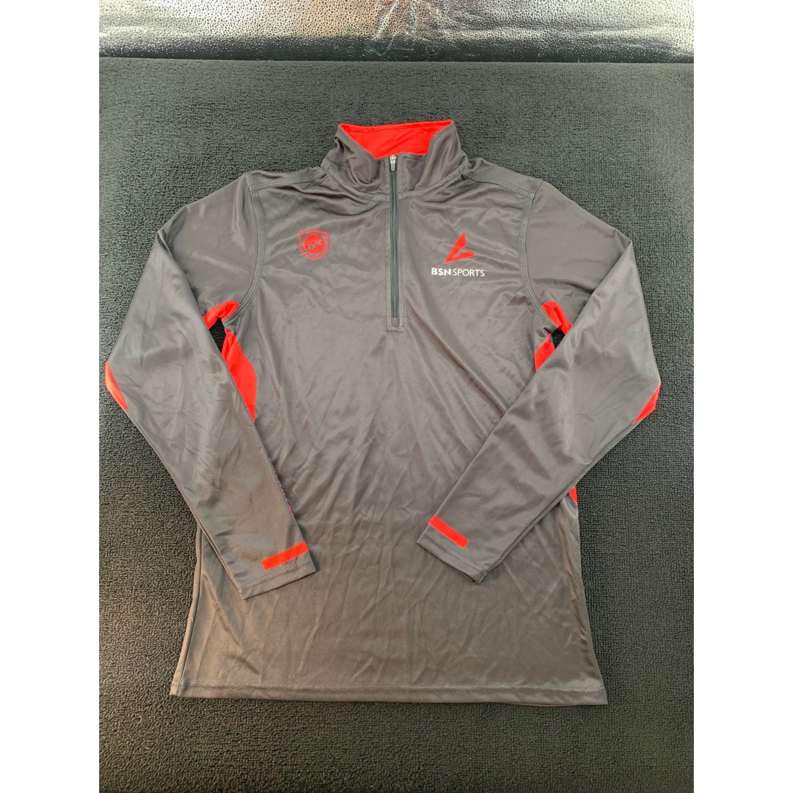 Siege Sports Gray Red Quarter Zip Long Sleeve Athletic Pullover Shirt X-Small gallery