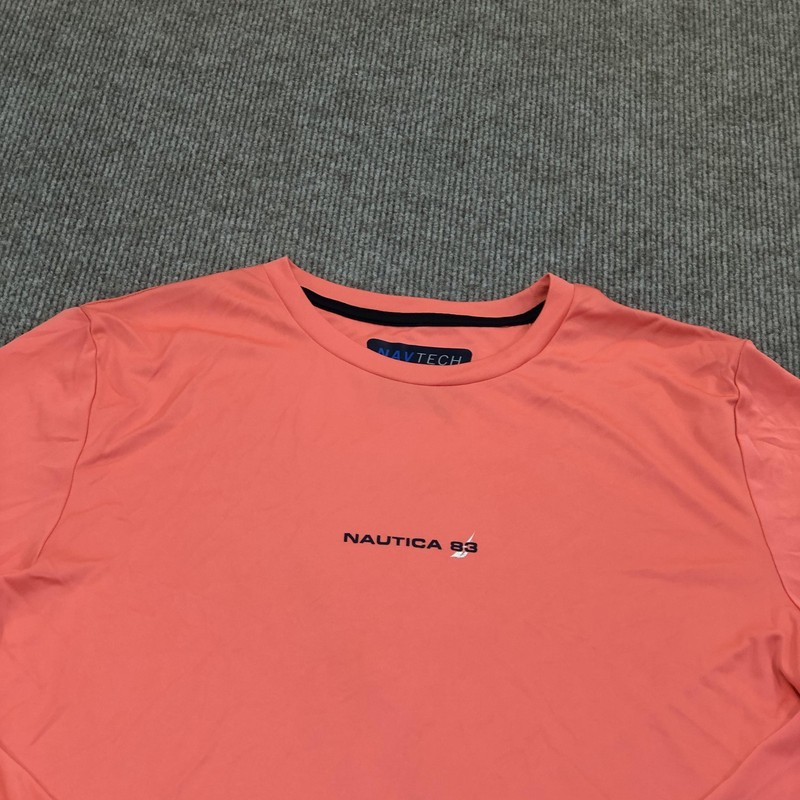 Nautica Shirt Mens Medium Pink Long Sleeve NAVTECH Nautica 83 Rashguard Top gallery