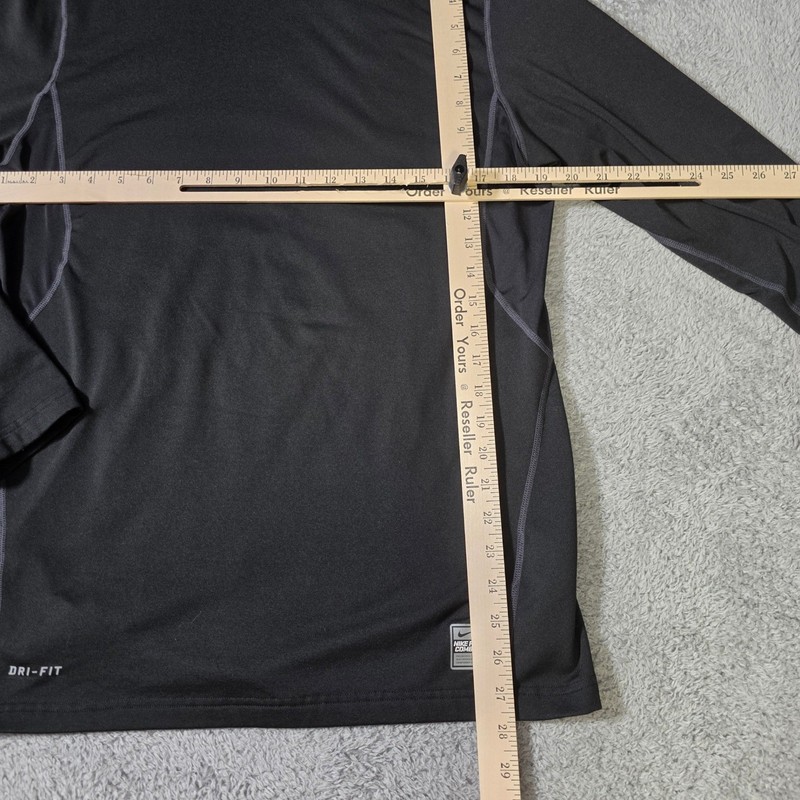 Nike Mens L Pro Combat Dri-FIT Mock Neck Base Layer Shirt Black Fitted Long Slv gallery