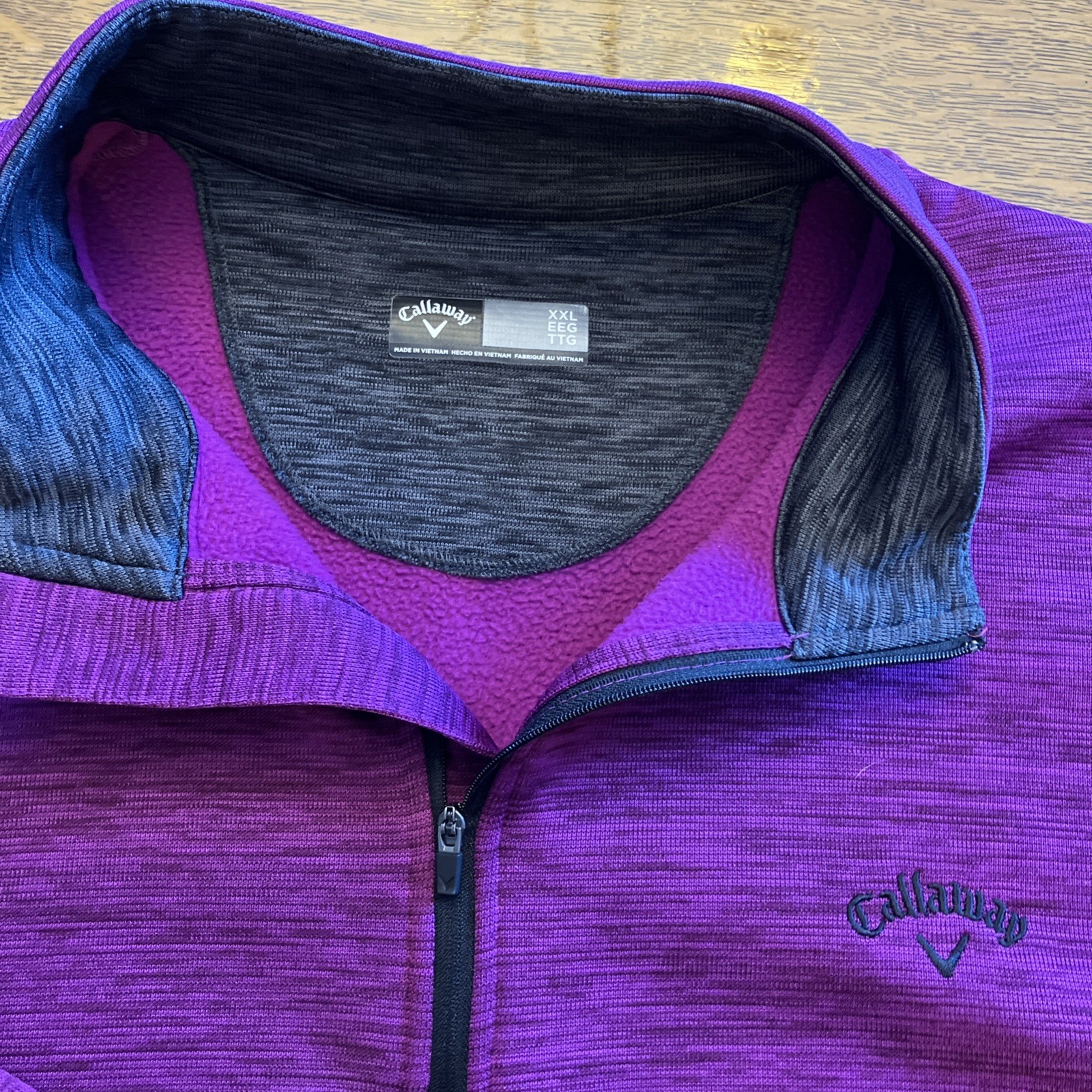 Callaway 1/4 Zip Golf Pullover Maroon Performance Fleece Lined Mens XXL gallery