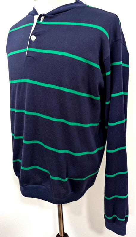 Vtg 80s 90's CAMPUS Rugby Henley Shirt Striped American Action Gear Size L EUC * gallery