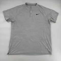 Nike Golf Shirt Mens XL Gray Camo Henley Tiger Woods TW Logo Performance