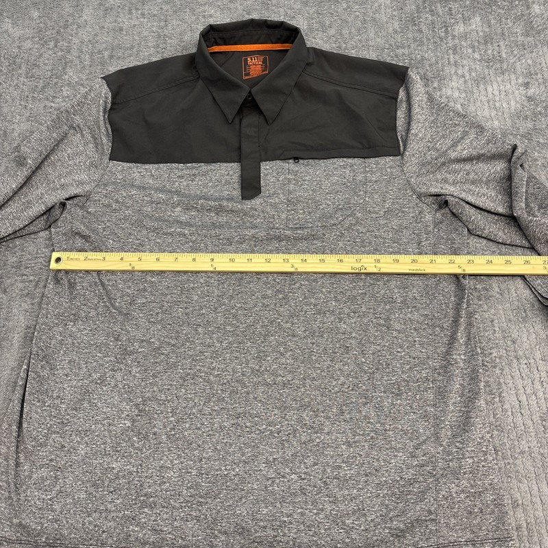 5.11 Tactical Pullover Mens Extra Large 1/4 Snap Long Sleeve Shirt Gray/Black gallery