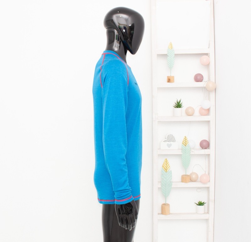 Bergans Merino Base Layer Top Men's Long Sleeve 70% Wool Thermo Blue Skiing L gallery