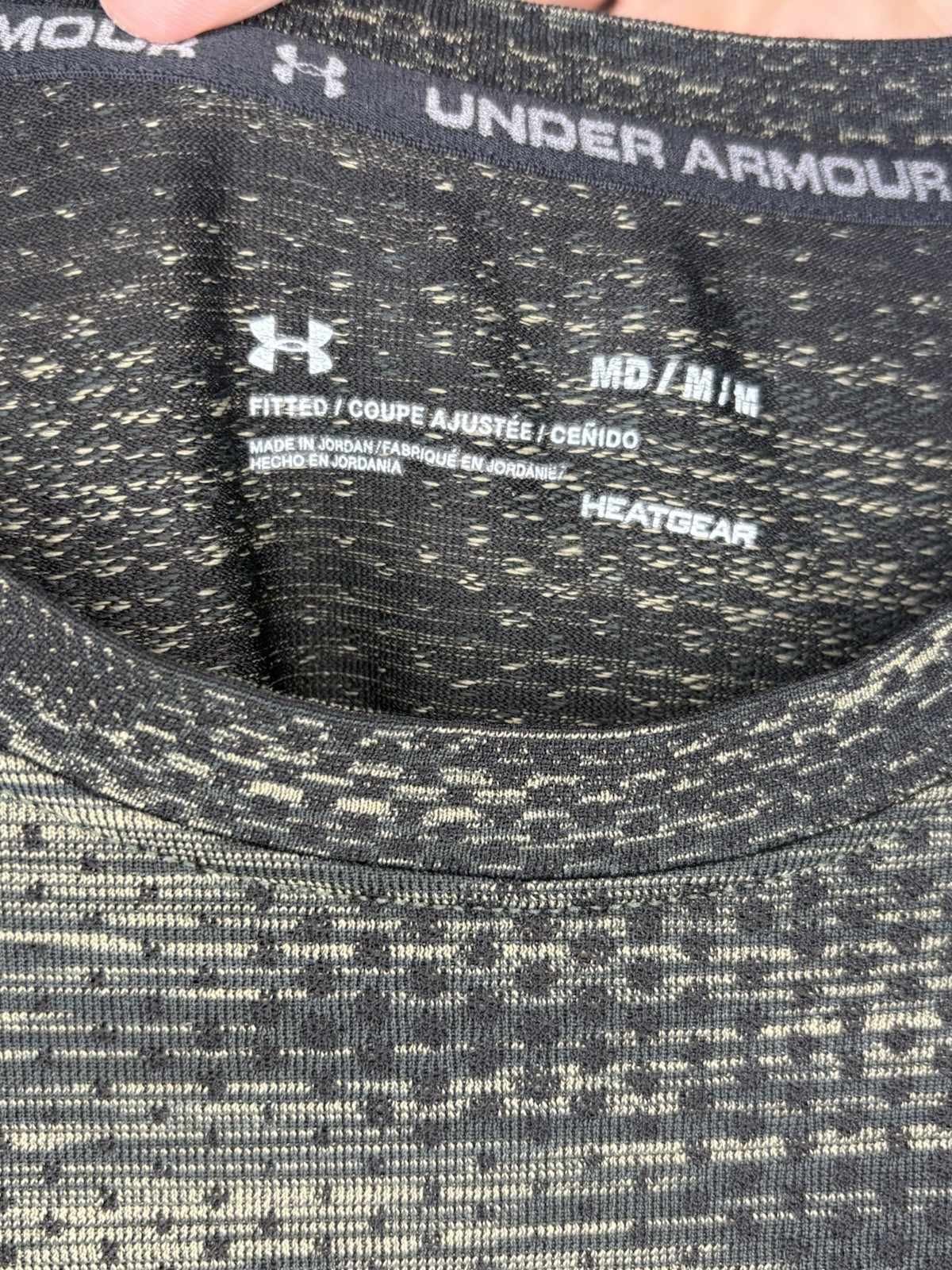 Men's Under Armour Fitted Heat Gear Shirt In Dark Green Size M -Preowned gallery