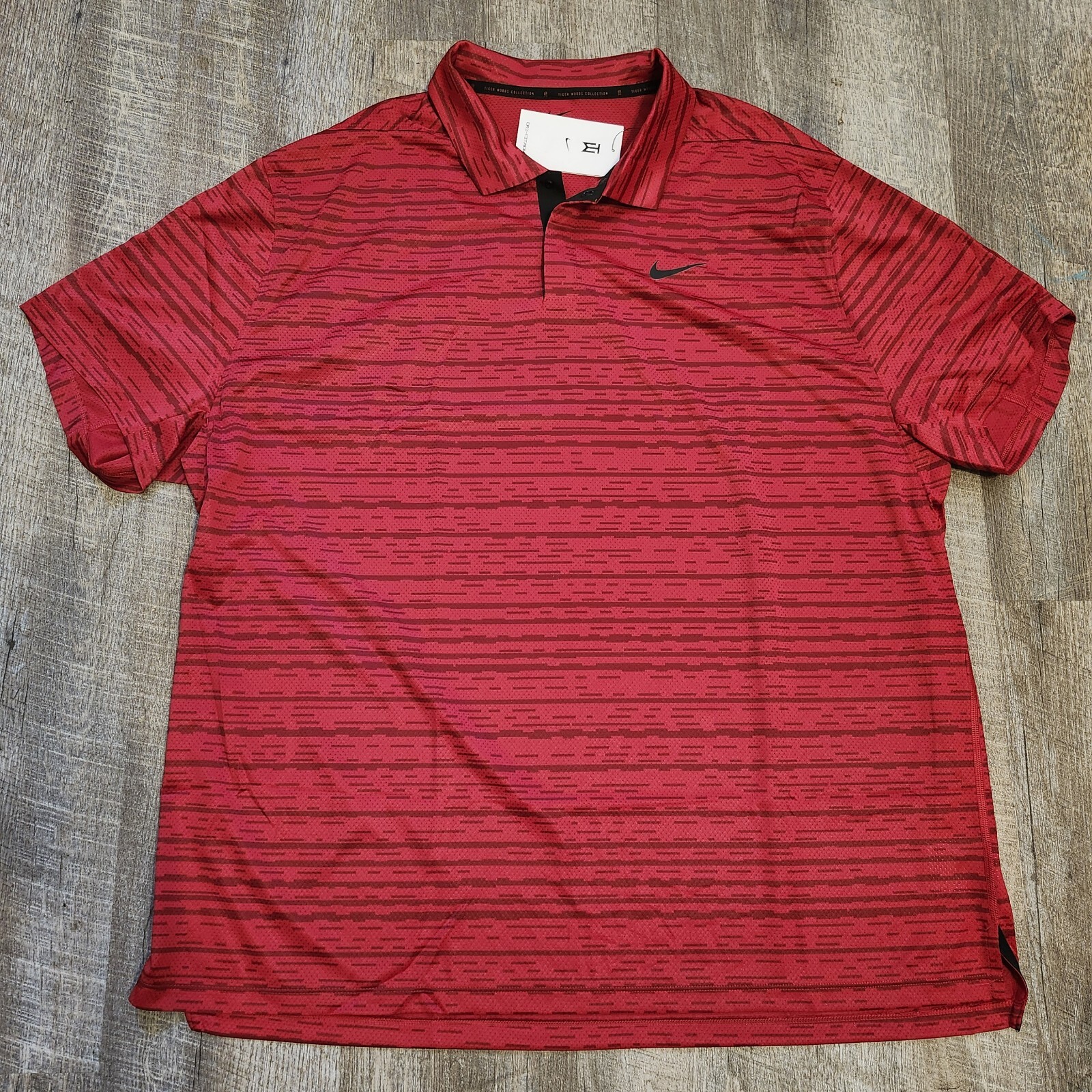 Nike TW Tiger Woods ADV Dri Fit Stripped Polo DH0789 687 Sunday Red Black XXL gallery