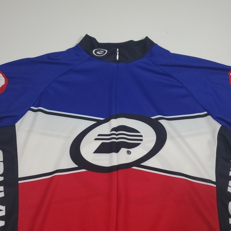 Red White And Blue Performance 3/4 Zip Cycling Bike Jersey Shirt Top Size Large gallery