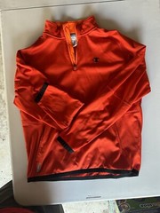 GREAT Champion Powertrain Tech Fleece 1/4 Zip Pullover Team Orange SIZE LARGE