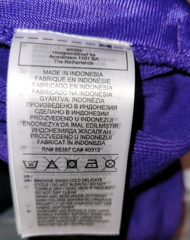 Adidas Originals Mens Soccer Purple Multicolor Logo Sweatshirt FM3697 Rare NEW gallery