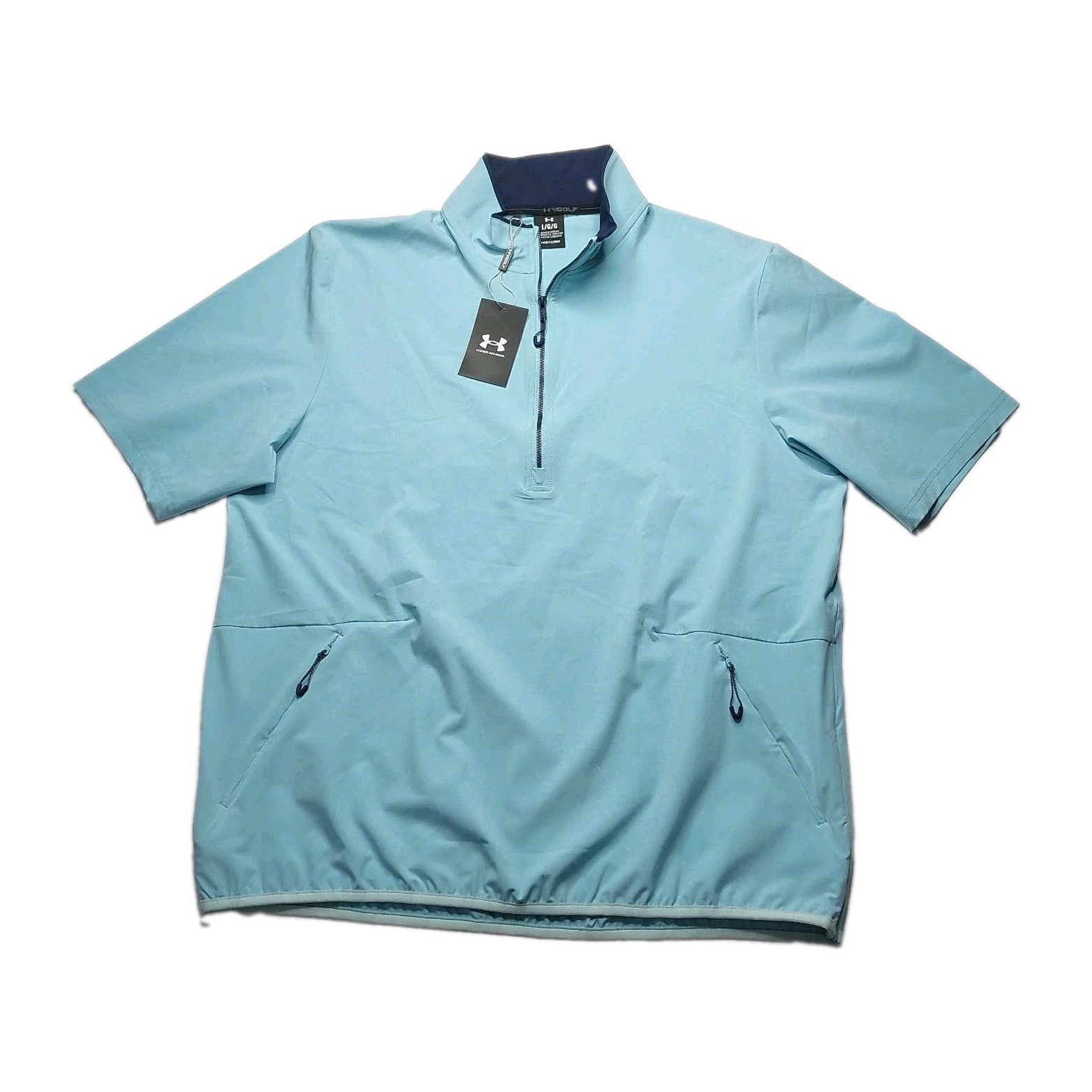 Under Armour Storm Golf Pullover Large Half Zip Short Sleeve Top Light Blue gallery