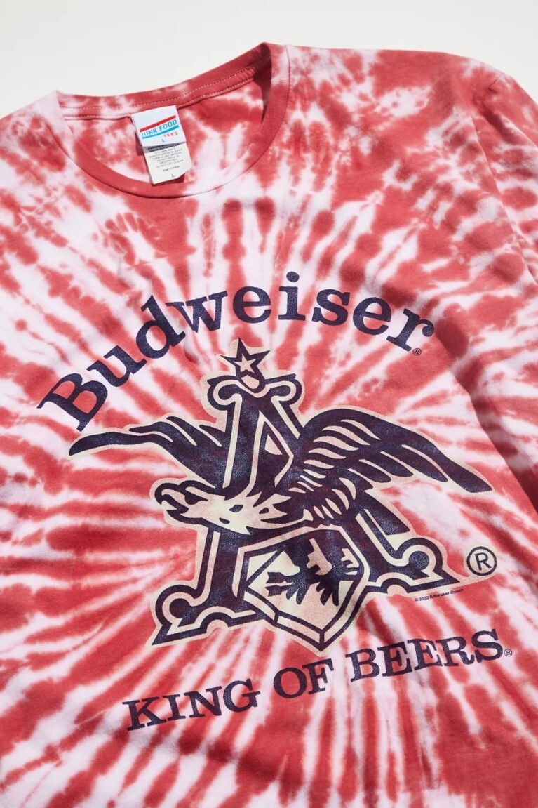 Junk Food Budwiser Eagle Tie-Dye Tee T-Shirt Red / Navy Men's Size LARGE - NEW gallery