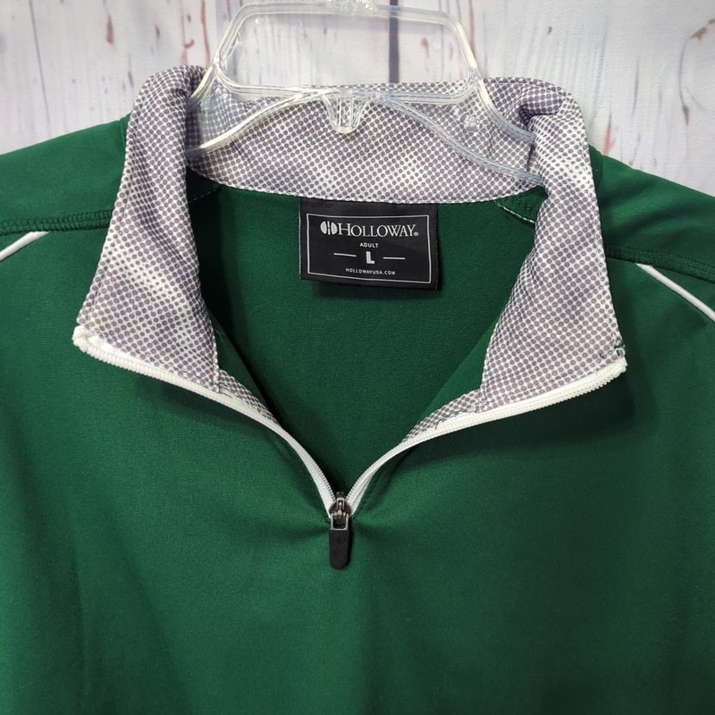 Holloway 1/4 Zip Pullover Green (Gray & White Accents) Men's Large EUC! [LF8] gallery
