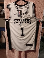 Nike San Antonio Spurs #1 Wembanyama NBA Basketball Jersey White Black