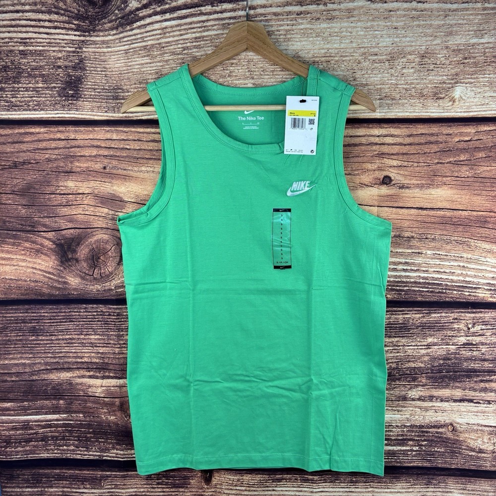 Nike Sportswear Club Mens Tank Top Spring Green BQ1260-363 Size Small S NWT