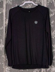 Neleus Men’s XL Black Long Sleeve Crew Neck Lightweight Polyester Logo Tee