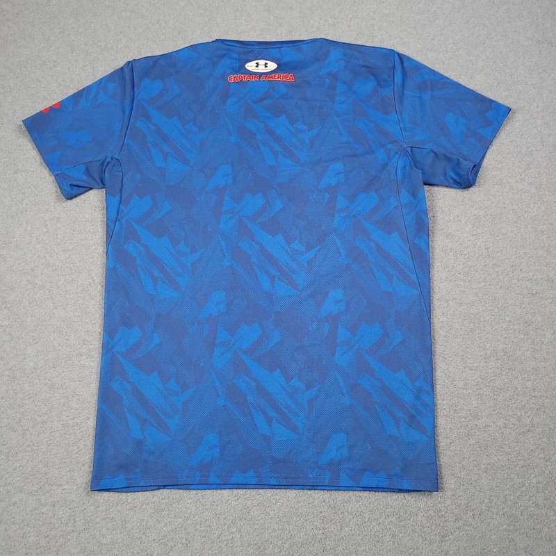 Captain America Under Armor Compression Shirt Men 2XL Blue Marvel Alter Ego Gym gallery