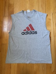 adidas Men’s XL Gray Sleeveless Pullover Tank Top Logo Activewear