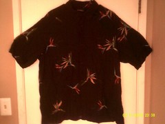 AXCESS MEN “Hawaiian Birds of Paradise Shirt” MEN’S BLACK SHIRT 2XL