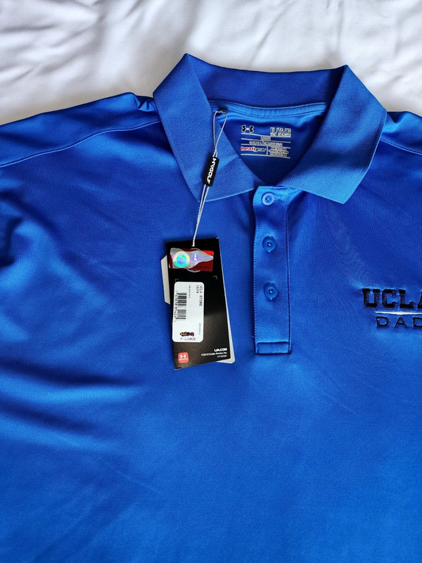 Men's HeatGear® Under Armour Ucla Dad Short Sleeve polo blue XL gallery