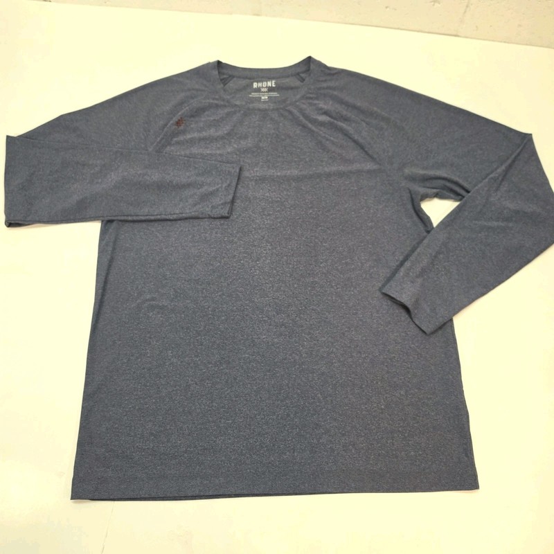 Rhone Reign Mens Medium Long Sleeve Performance Shirt Blue Gray Athletic Tee gallery