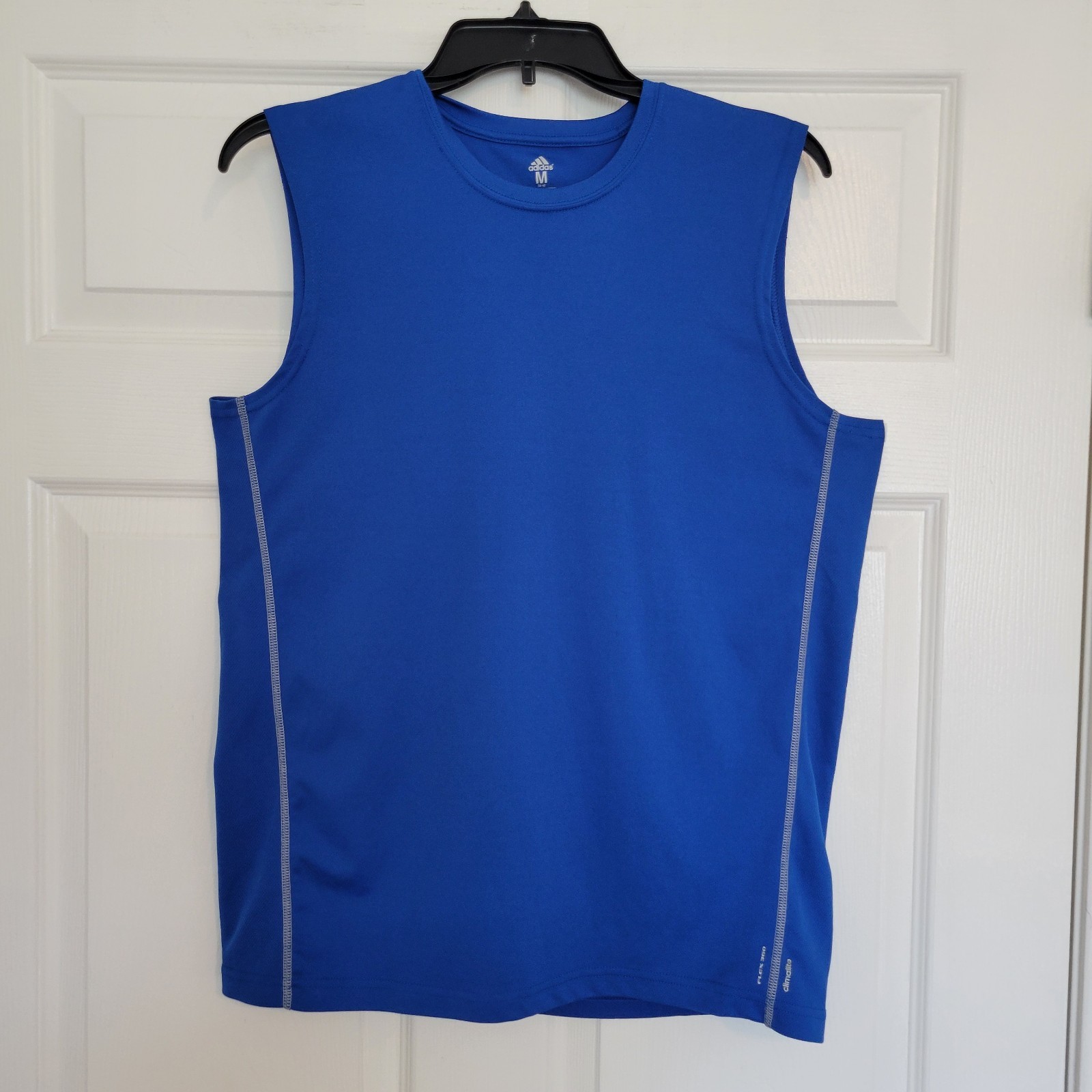 Adidas Climalite Flex 360 Workout Training Blue Sleeveless Tank-Top Size Medium gallery
