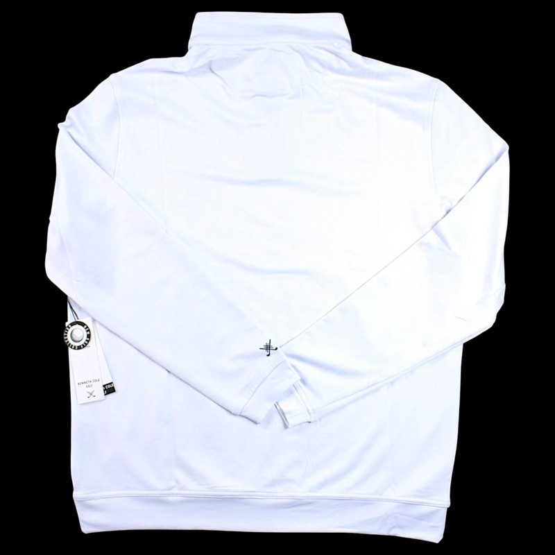 Kenneth Cole Golf Pullover Mens M White 1/4 Zip Stretch Performance $69 NEW gallery