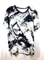 Men’s Black & White Geo Design Pullover Top Size M