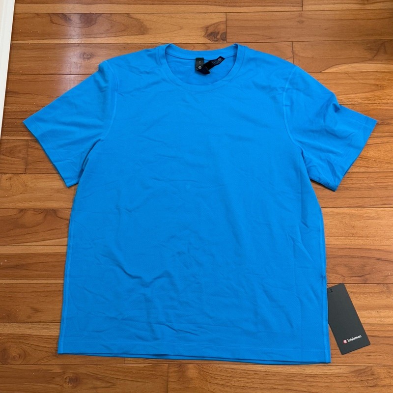 Men Lululemon Mesh Soft Jersey Short-Sleeve Shirt Tropical Sky Size Large gallery