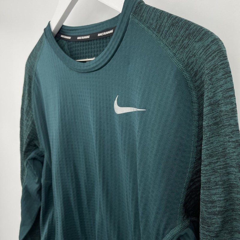 Nike Therma Sphere Element Running Long Sleeve Top Teal Green Black Mens Small gallery