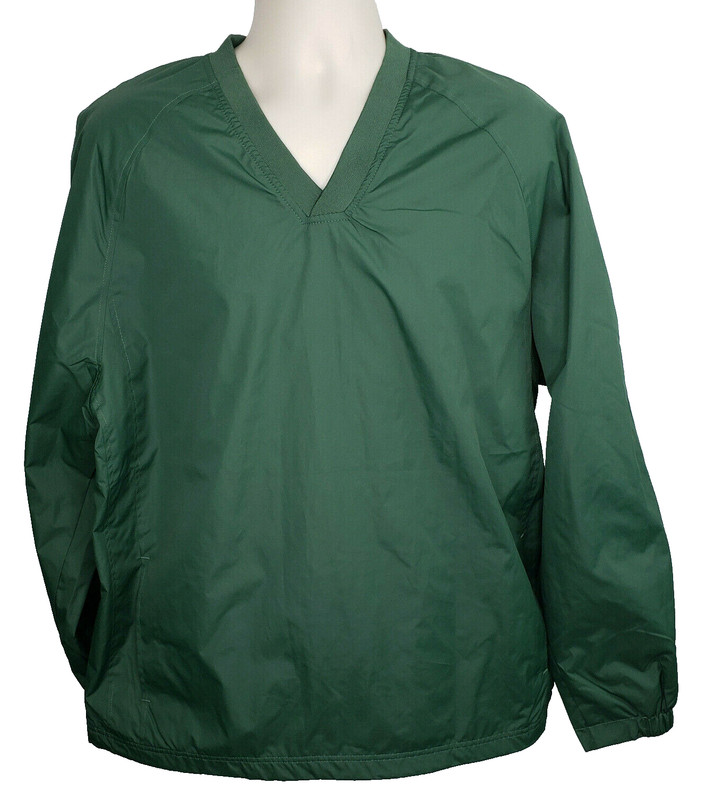 Sport-Tek Men's XL, V Neck, Raglan Windshirt, Green, Style JST72, EUC gallery