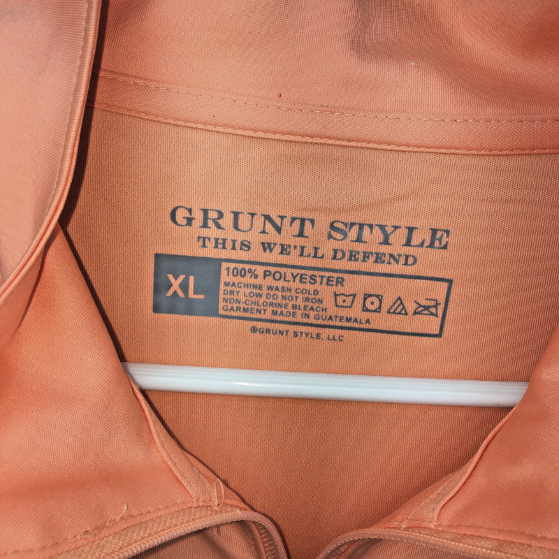Grunt Style 1/4 Zip Performance Pullover Size XL Stretch Orange Fishing gallery