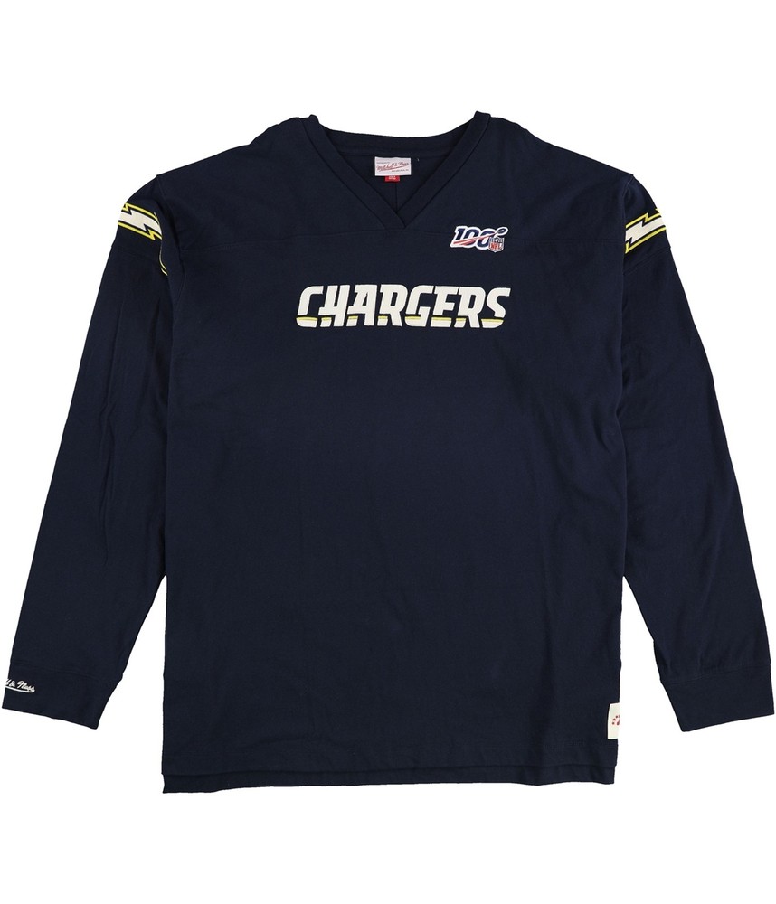 Mitchell & Ness Mens San Diego Chargers Embellished T-Shirt, Blue, XXXXX-Large