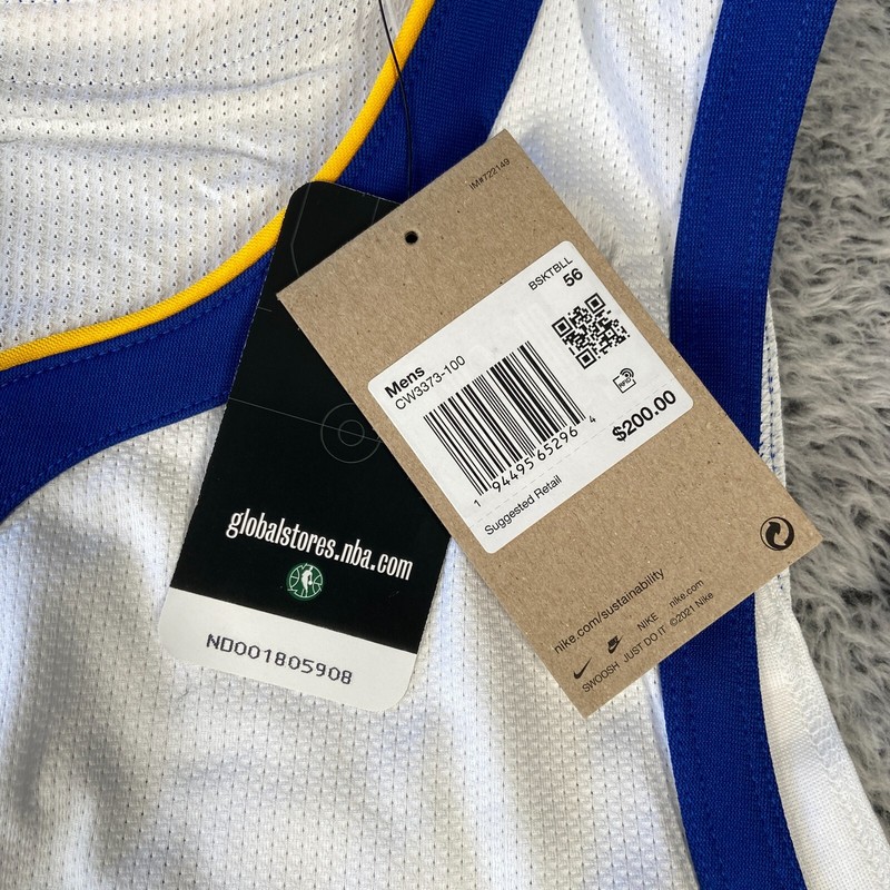 Nike GSW Warriors Authentic Jersey Vapor Knit Icon SZ 56 2XL White CW3373-100 gallery