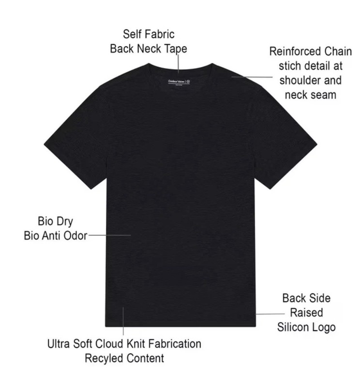 Outdoor Voices Men's CloudKnit T-Shirt Size S Black NWT Retails $58 gallery