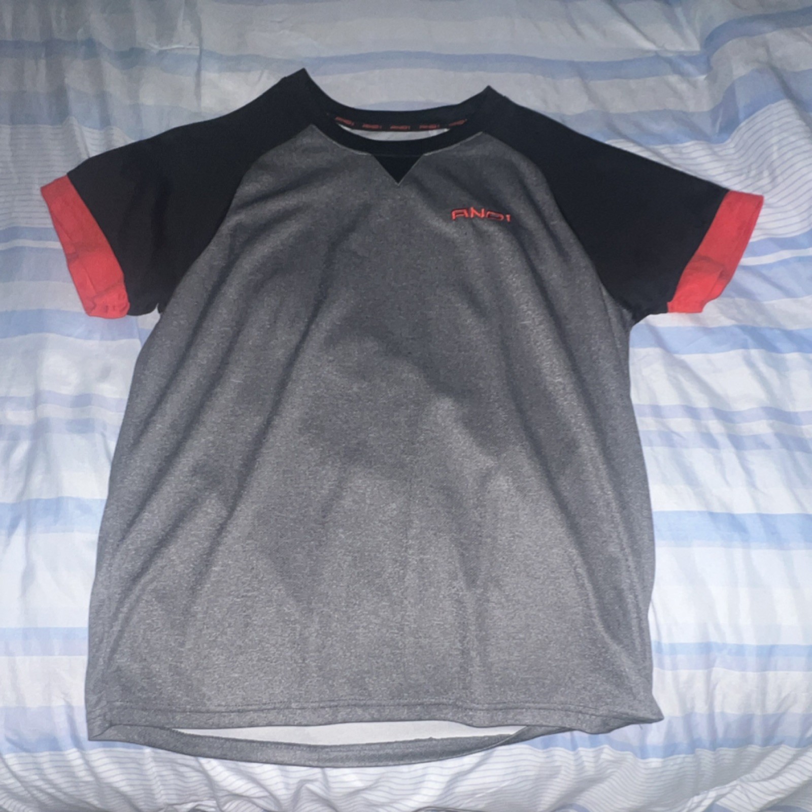 AND1 Men's XXL Mesh T-Shirt Gray Black Red Basketball Activewear gallery